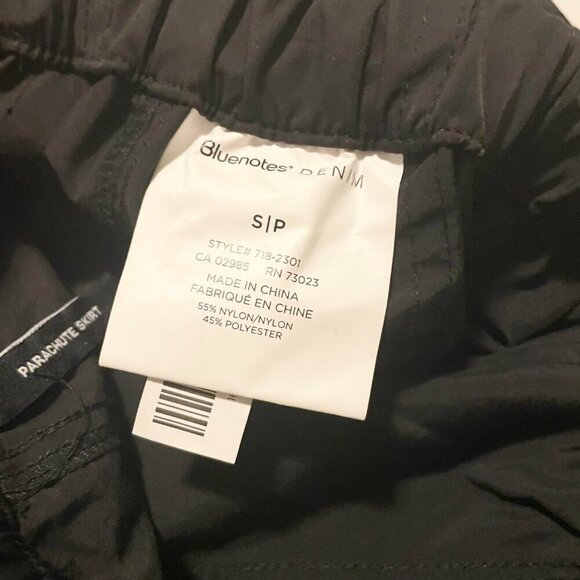 Bluenotes Denim Parachute Skirt Black Nylon Womens Size Small - Picture 7 of 16